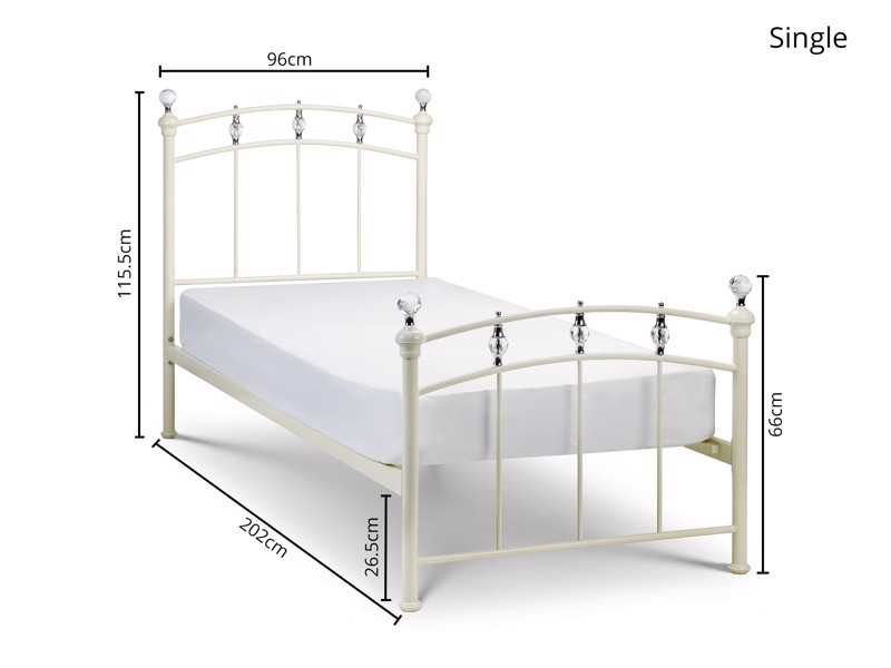Land Of Beds Lily White Metal Bed Frame3