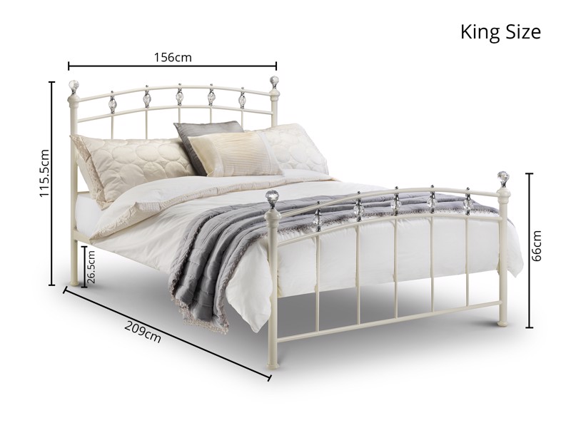 Land Of Beds Lily White Metal Bed Frame5