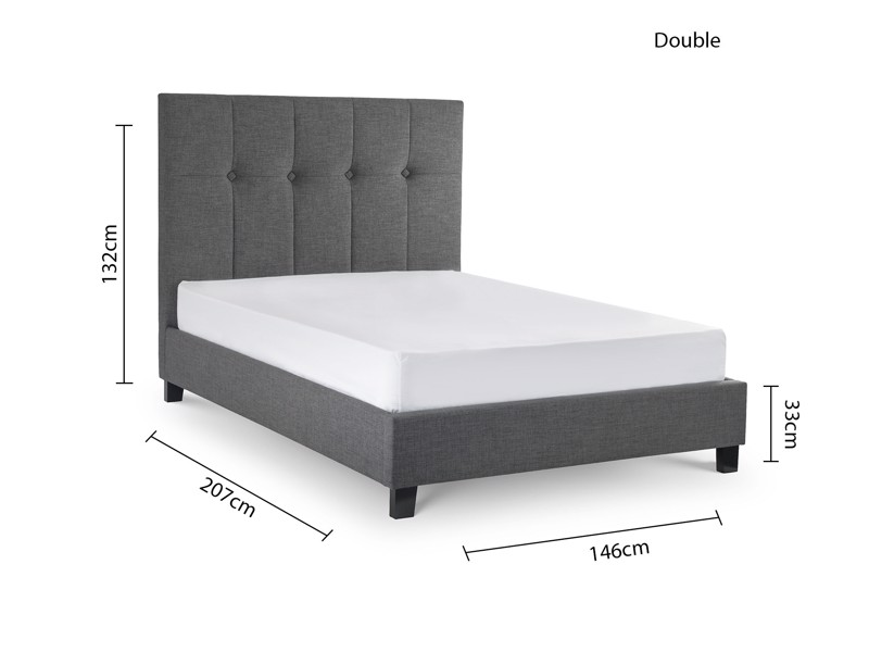 Land Of Beds Seren Slate Grey Fabric Super King Size Bed Frame4