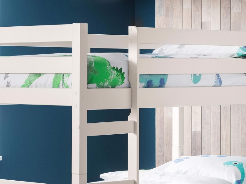 Land Of Beds Carnaby White Wooden Single Bunk Bed2