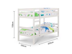 Land Of Beds Carnaby White Wooden Bunk Bed4