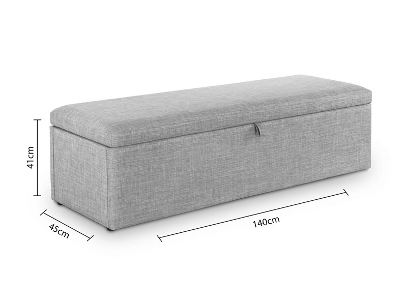 Land Of Beds Seren Light Grey Blanket Box4