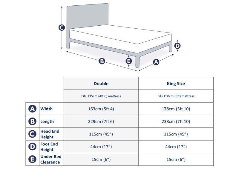 Land Of Beds Nerissa Blue Fabric Ottoman Bed8