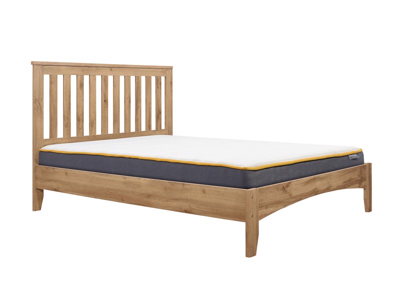 Land Of Beds Highbury Oak Finish Wooden Double Bed Frame5