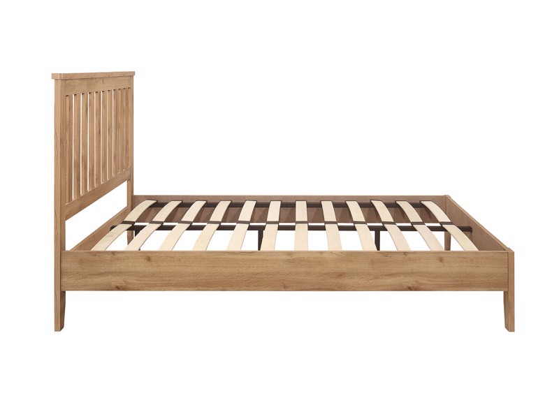 Land Of Beds Highbury Oak Finish Wooden Double Bed Frame6