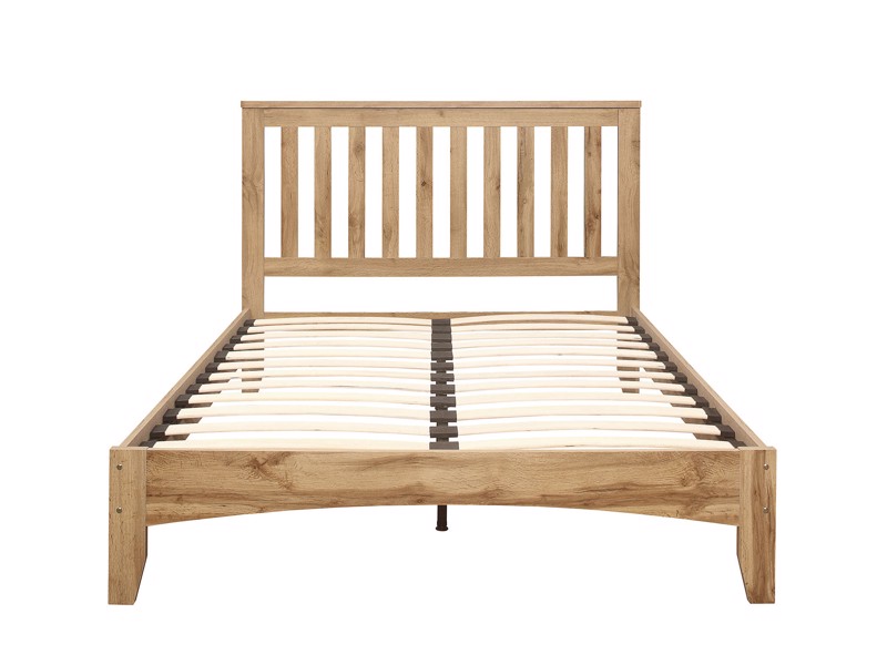 Land Of Beds Highbury Oak Finish Wooden Double Bed Frame7