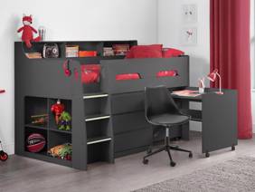 Land Of Beds Gaston Dark Grey Wooden Kids Bed1