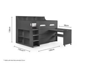 Land Of Beds Gaston Dark Grey Wooden Kids Bed5