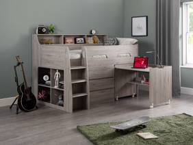 Land Of Beds Gaston Grey Oak Wooden Kids Bed1