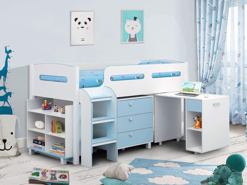 Land Of Beds Coco Blue Wooden Single Childrens Bed1