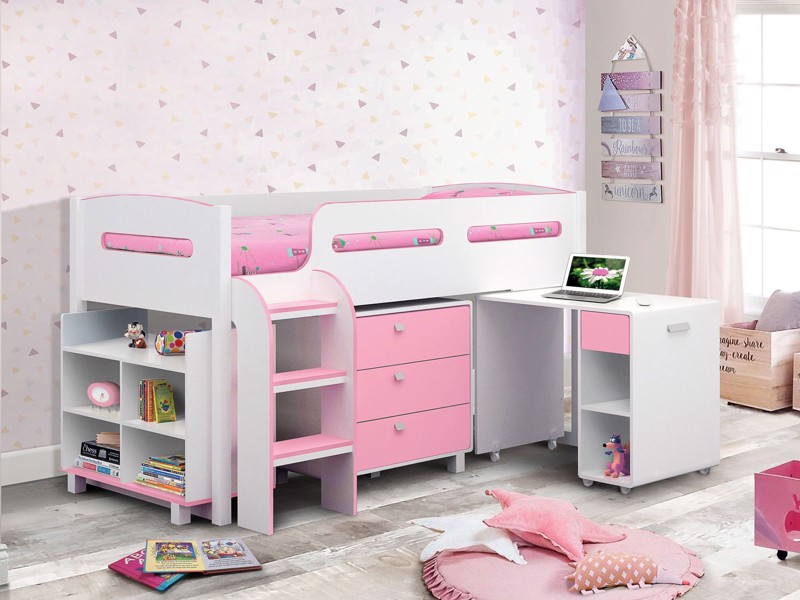 Land Of Beds Coco Pink Wooden Single Childrens Bed1
