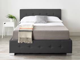 Land Of Beds Lola Black Fabric King Size Ottoman Bed3