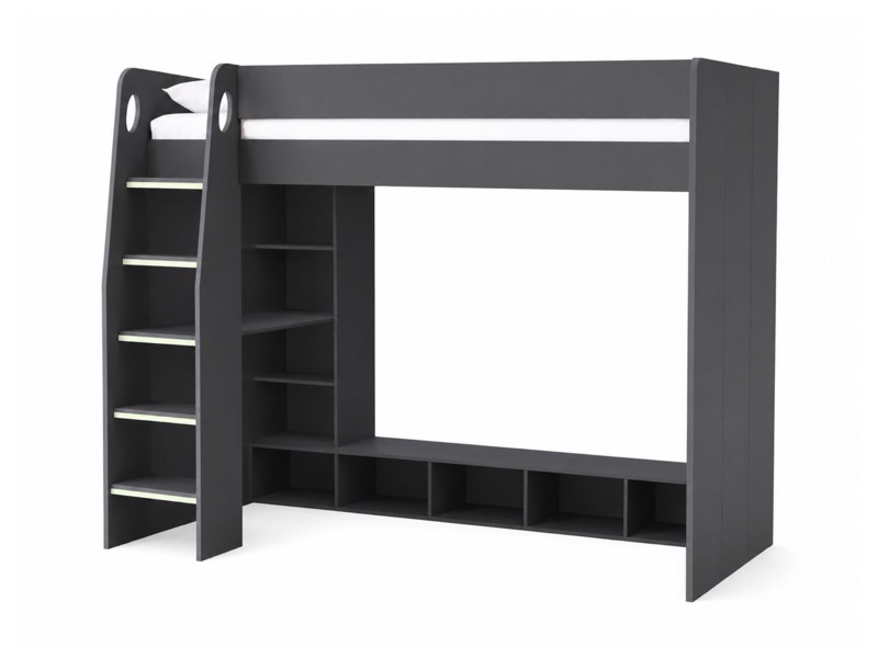 Land Of Beds Flynn Dark Grey Wooden Single Kids Bed6