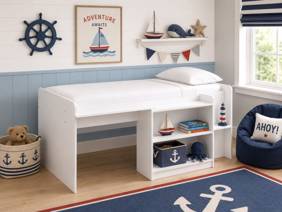 Land Of Beds Randall White Wooden Midsleeper Single Kids Bed1