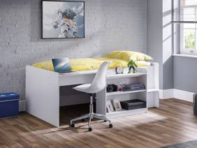 Land Of Beds Randall White Wooden Midsleeper Kids Bed1