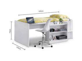 Land Of Beds Randall White Wooden Midsleeper Kids Bed3