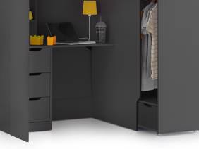 Land Of Beds Pascal Dark Grey Wooden High Sleeper Kids Bed2