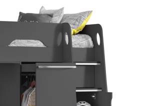 Land Of Beds Pascal Dark Grey Wooden High Sleeper Kids Bed3