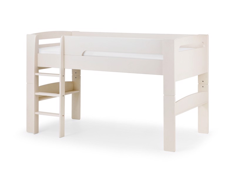 Land Of Beds Bruno White Wooden Mid Sleeper Childrens Bed2