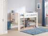 Land Of Beds Bruno White Wooden Mid Sleeper Childrens Bed1