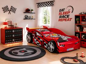 Land Of Beds Lightening Racer Red Wooden Kids Bed1