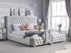 Land Of Beds Majesty Silver Grey Fabric Double Bed Frame1