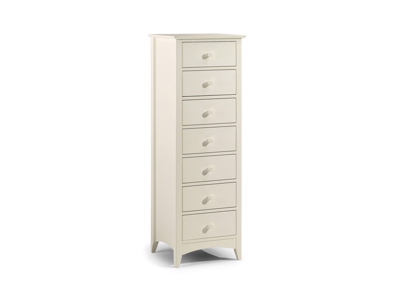 Land Of Beds Leyton White 7 Drawer Narrow Chest of Drawers2