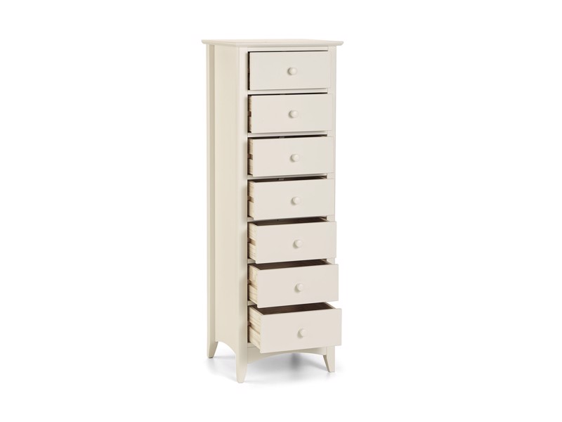 Land Of Beds Leyton White 7 Drawer Narrow Chest of Drawers3