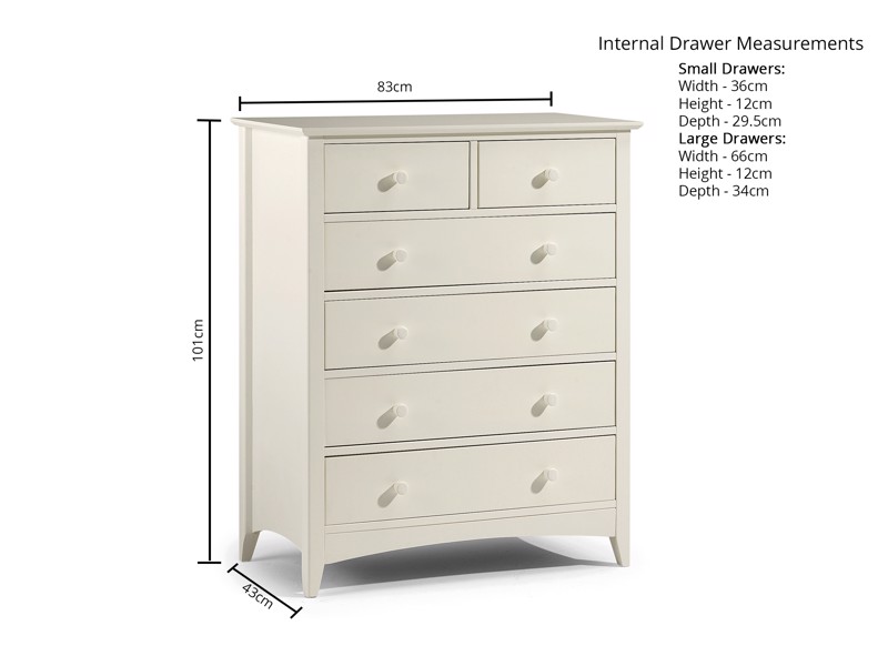 Land Of Beds Leyton White 4 and 2 Standard Chest of Drawers4