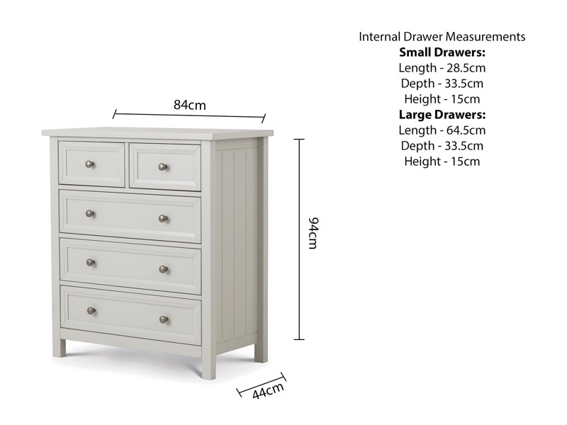 Land Of Beds Bellatrix Dove Grey 3 and 2 Chest of Drawers3