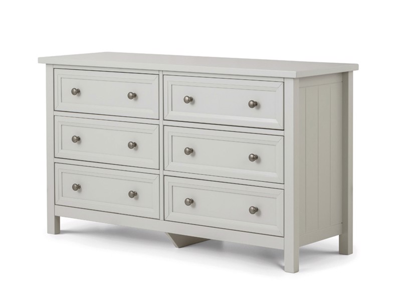 Land Of Beds Bellatrix Dove Grey 6 Drawer Wide Chest of Drawers1