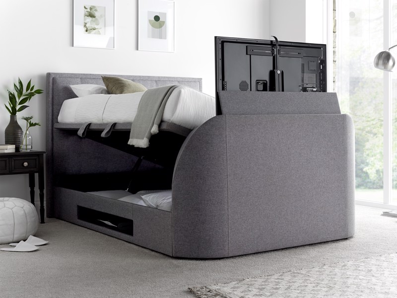 Land Of Beds Cleveland Marbella Grey Fabric TV Bed3