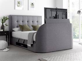 Land Of Beds Cleveland Marbella Grey Fabric TV Bed1