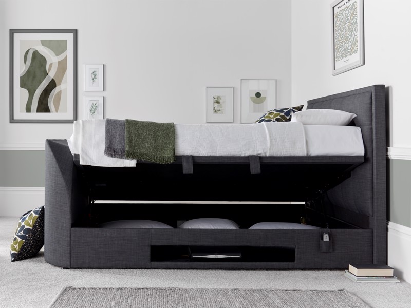 Land Of Beds Cleveland Slate Fabric TV Bed2