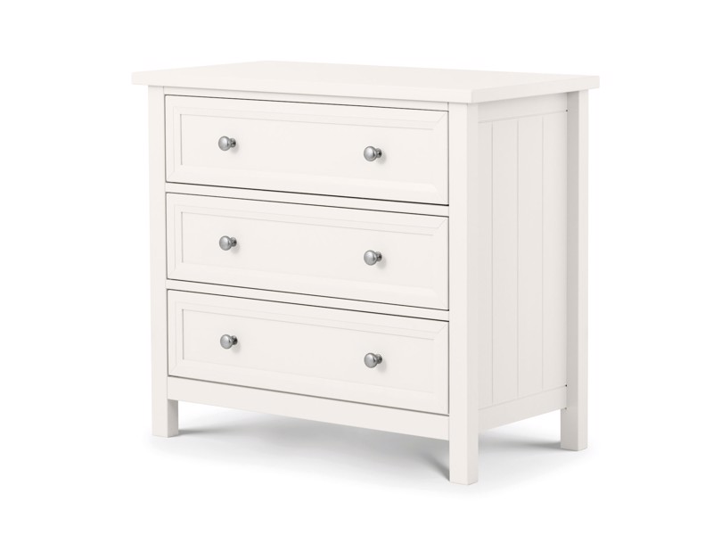 Land Of Beds Bellatrix Surf White 3 Drawer Chest of Drawers1