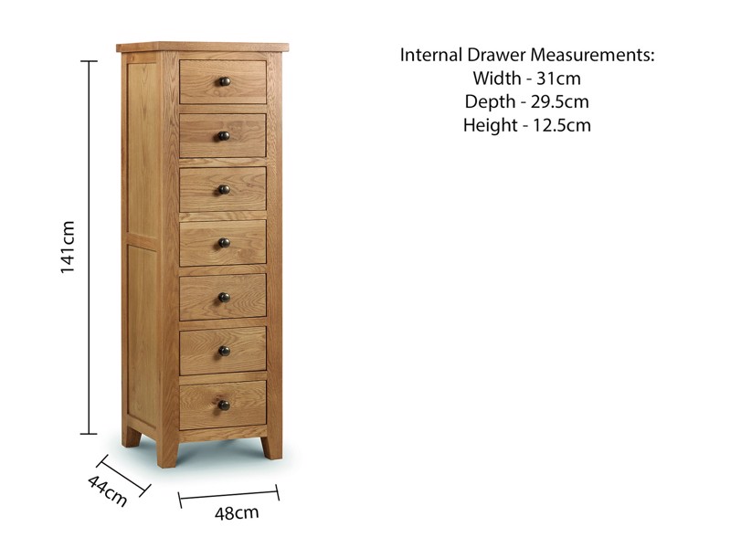 Land Of Beds Soho 7 Drawer Narrow Chest of Drawers4