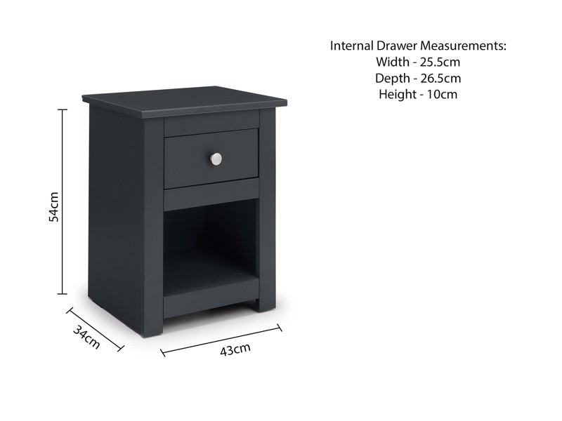 Land Of Beds Farrow Anthracite Standard Bedside Table5