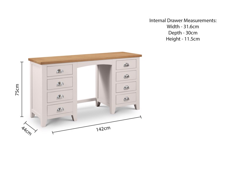 Land Of Beds Finchley Twin Pedestal Dressing Table5