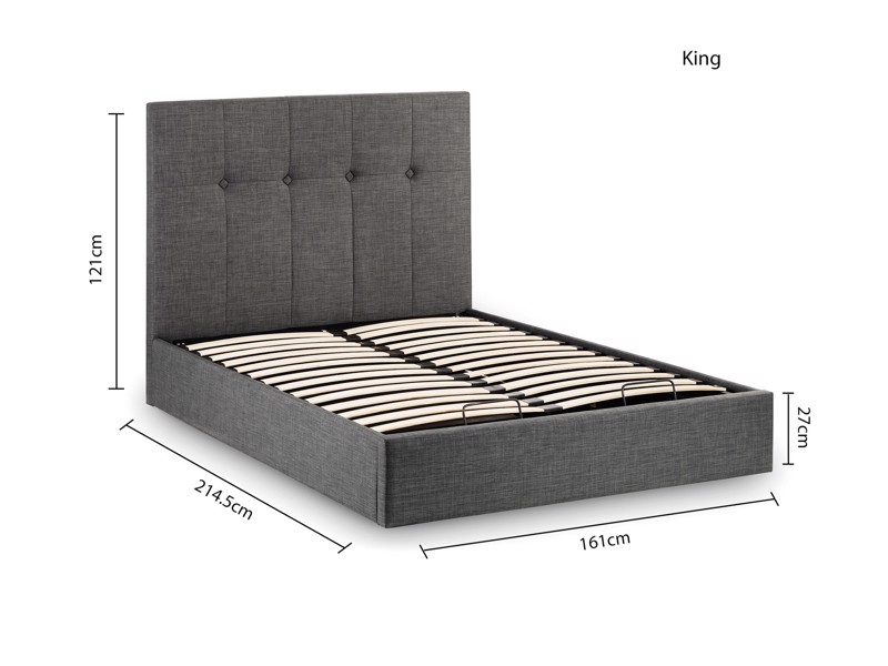 Land Of Beds Seren Slate Grey Fabric Ottoman Bed7