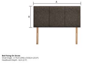 Highgrove Beds Small Single Size - CLEARANCE STOCK - Tweed Chestnut Huxley Headboard2