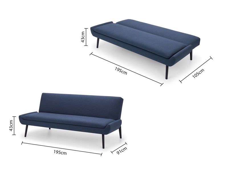 Land Of Beds Sefton Blue Standard Sofa Bed6