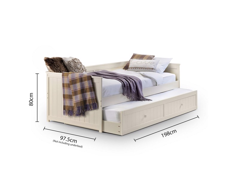 Land Of Beds Etta Stone White Wooden Guest Bed2