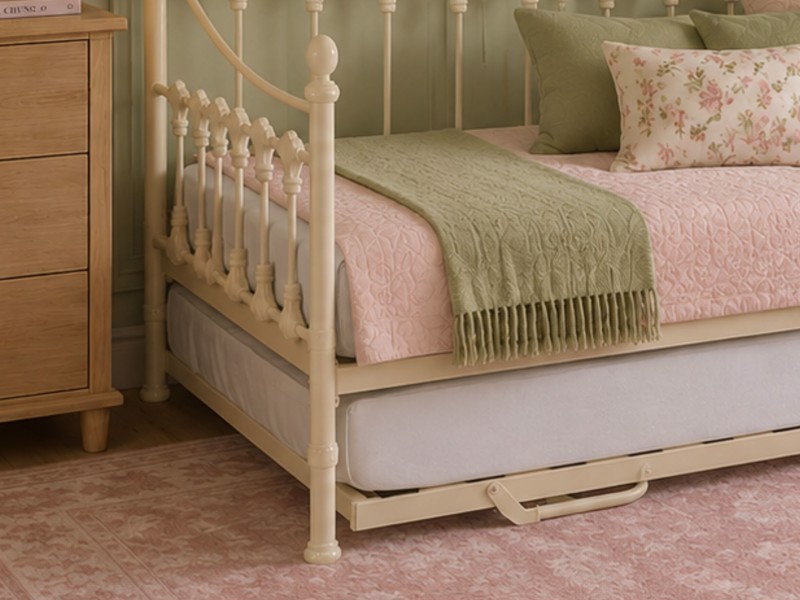 Land Of Beds Naya White Metal Guest Bed3