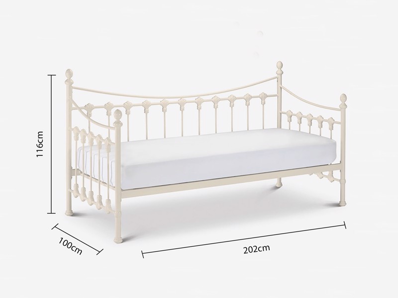 Land Of Beds Naya White Metal Guest Bed8