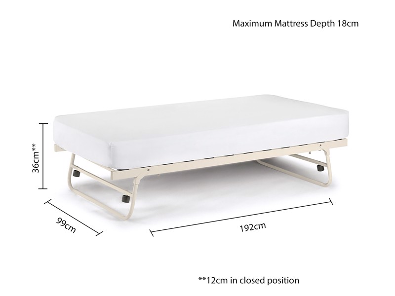 Land Of Beds Naya White Metal Guest Bed9