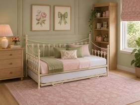 Land Of Beds Naya White Metal Guest Bed1