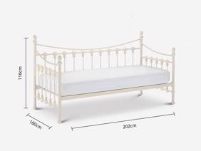 Land Of Beds Naya White Metal Guest Bed8