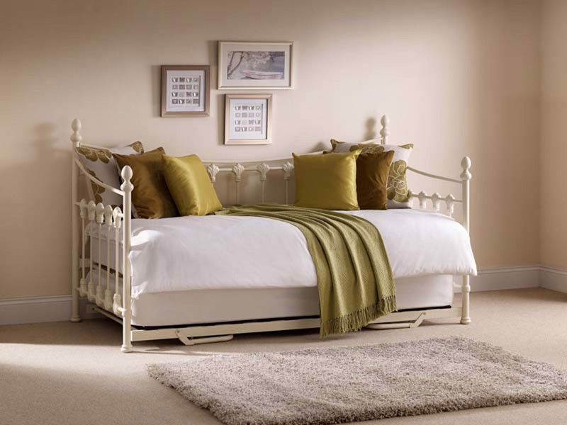 Land Of Beds Naya White Metal Single Guest Bed1