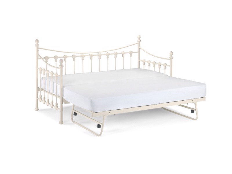 Land Of Beds Naya White Metal Single Guest Bed3