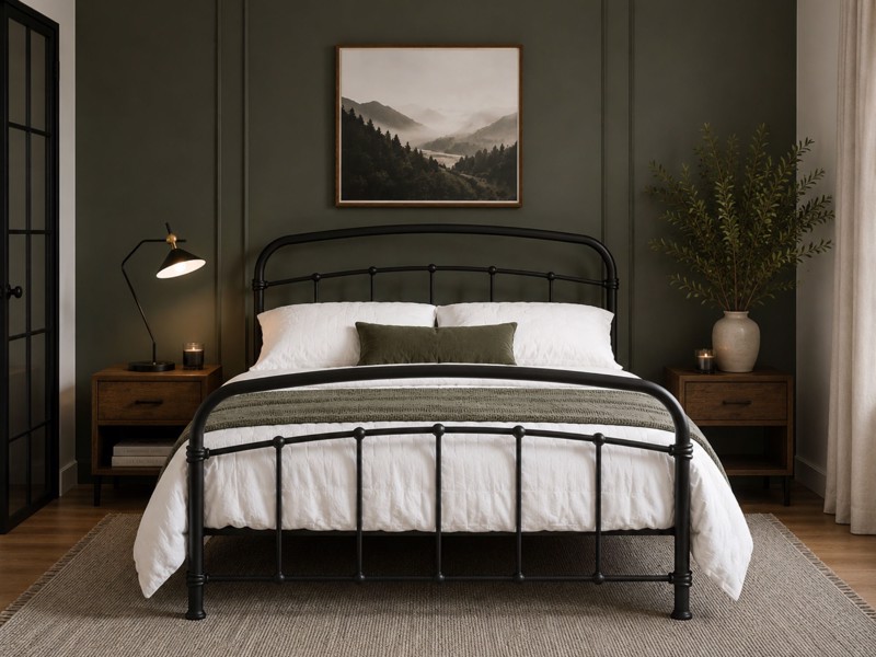Land Of Beds Clara Black Metal Double Bed Frame2